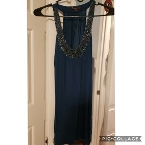 Beaded Neck Long Blouse
